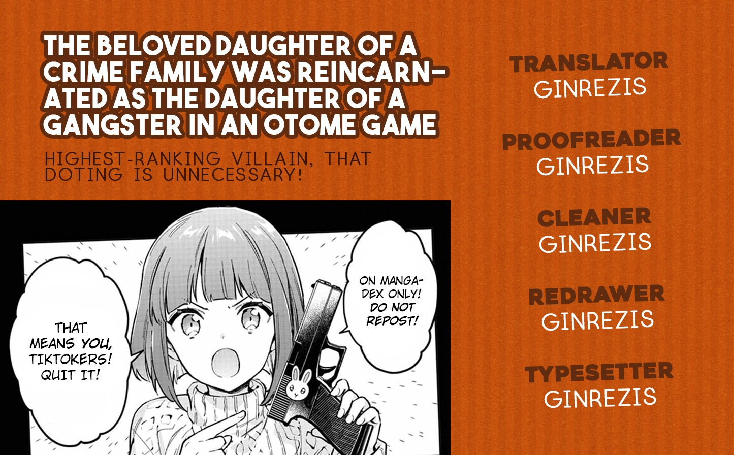 The Beloved Daughter of a Crime Family Was Reincarnated as the Daughter of a Gangster in an Otome Game Chapter 20 Page 22